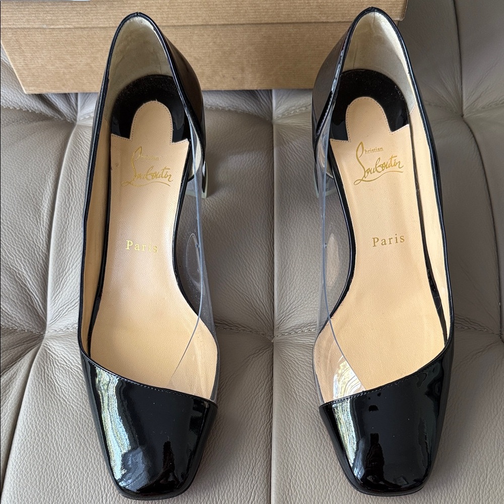 Christian Louboutin Black Patent Heels New. Size 41